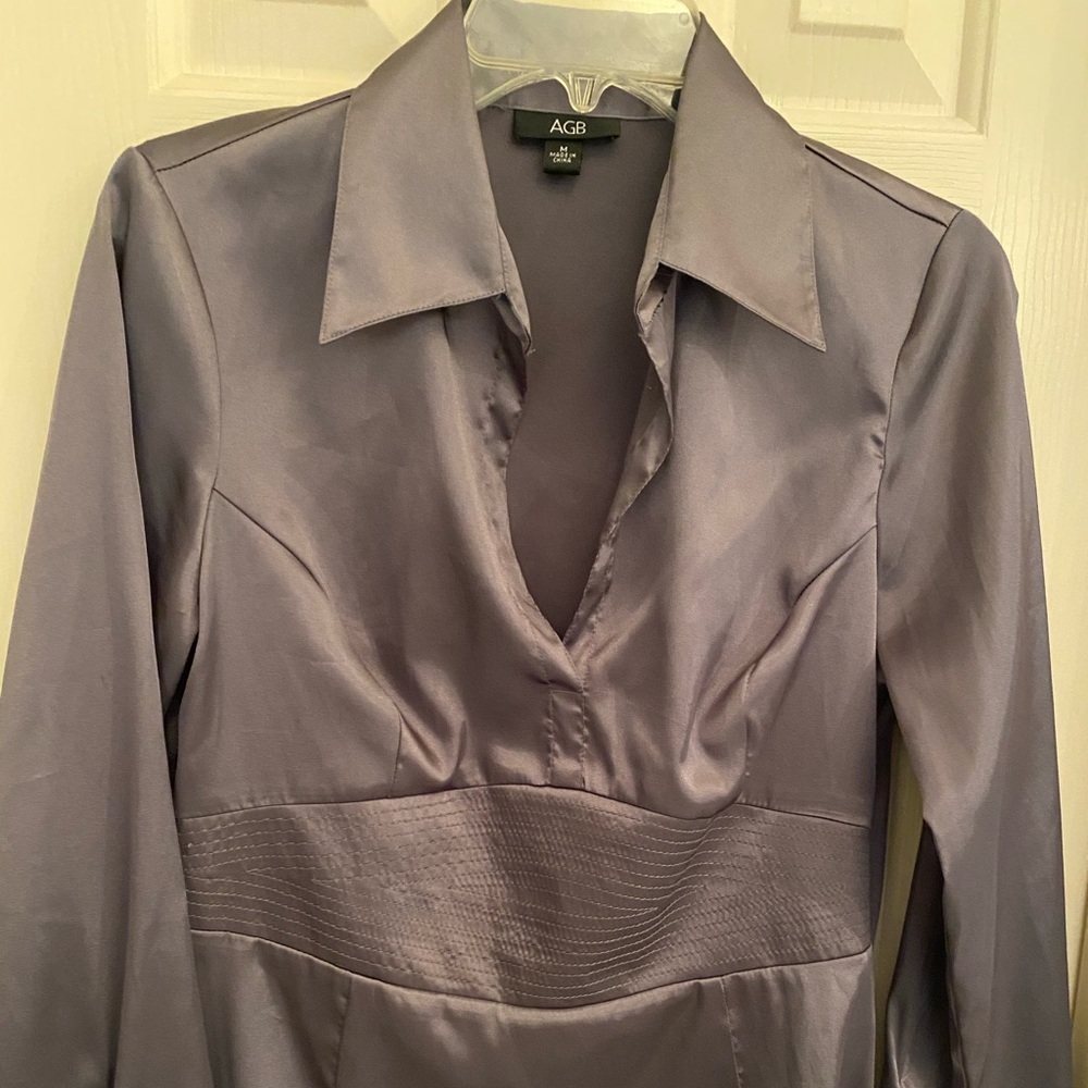 ABG Silky gray blouse with details